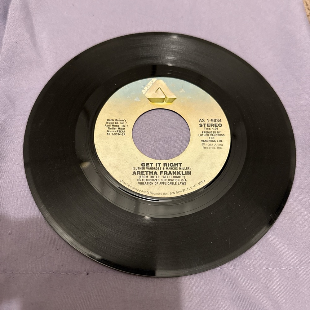 1983 Aretha Franklin “Giving In” and “Get It Right”